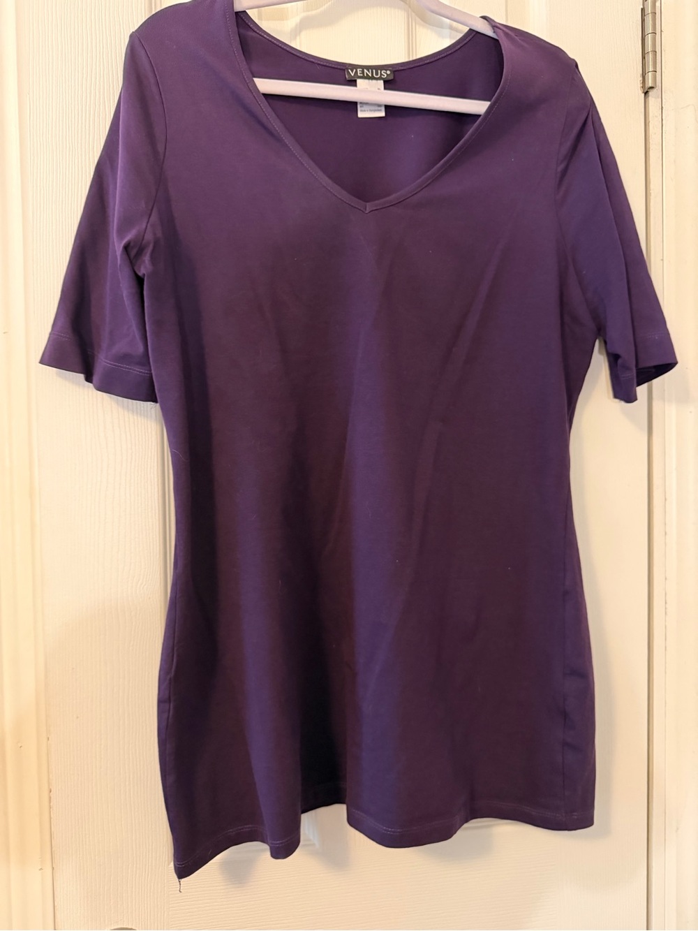 VENUS Purple V-Neck Short Sleeve Tee